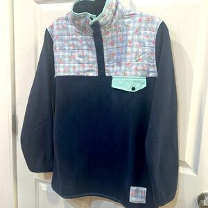 New happy canp3r nwt boutique Floral Plaid Navy Sweatshirt.  Size small new